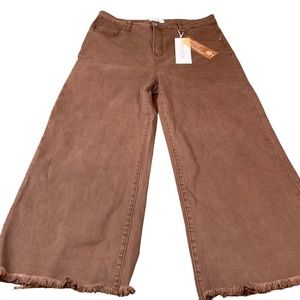 RISEN Wide Leg Jeans Espresso Brown High Rise NWT - Size 1XL (16-18)